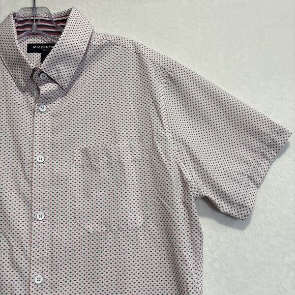 Mizzen+Main Shirt Men's Medium Trim Short Sleeve Leeward Performance Stretch - Picture 10 of 16